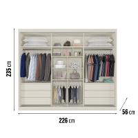 Guarda-Roupa Europa Grécia com espelho, 3 portas de correr, 6 gavetas e 12 prateleiras – 226 cm de largura - 4