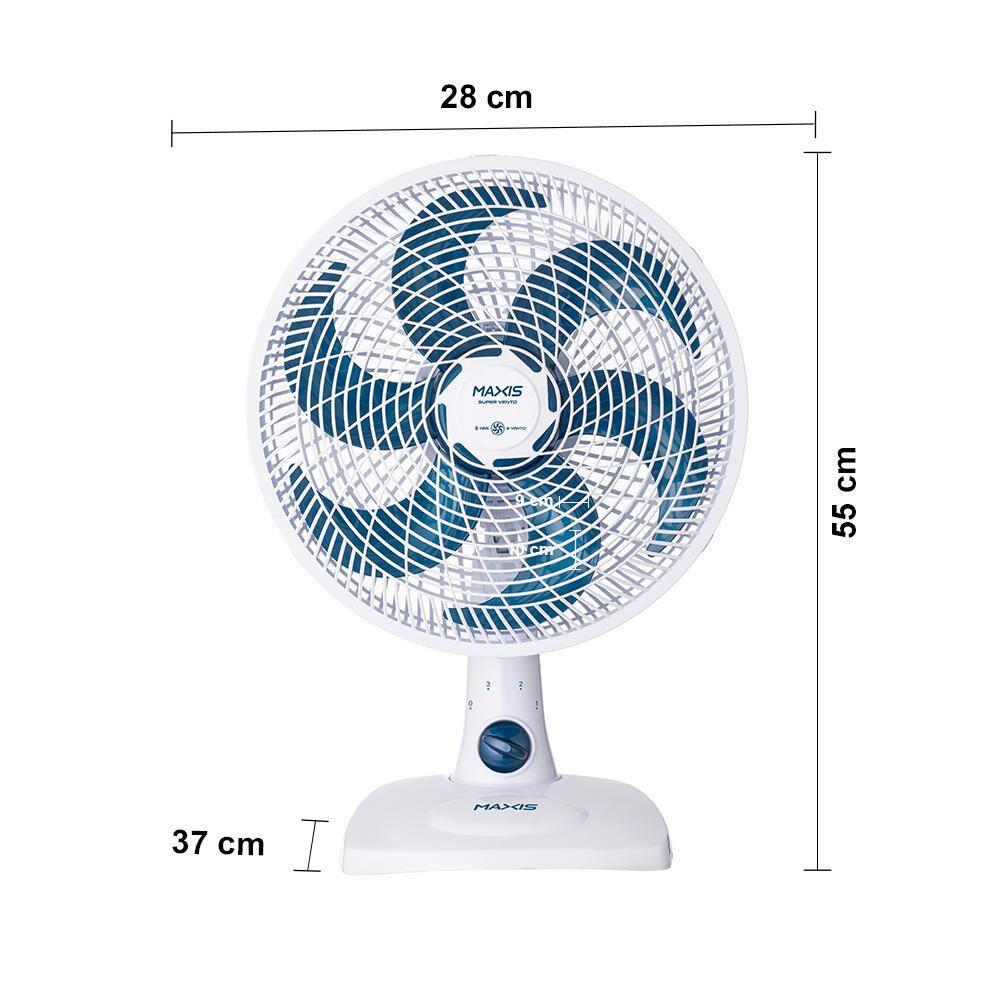 Ventilador de Mesa Mondial Maxis V30MXW 30cm 6 pás 3 velocidades 50W Branco / Azul - 5