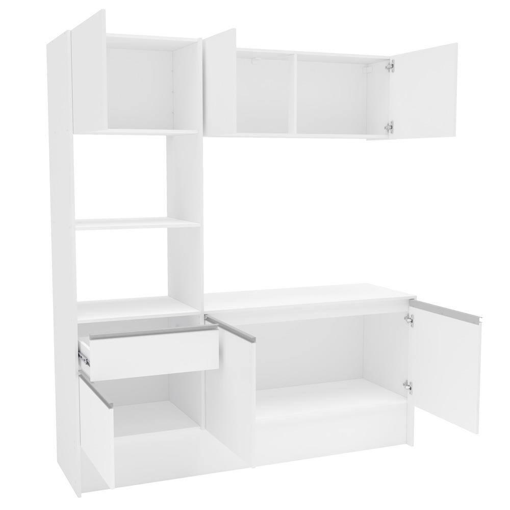 Cozinha Compacta Politorno Mov Evora MDP com 6 portas, 1 Gaveta e 1 Prateleira - 182cm de largura - 5