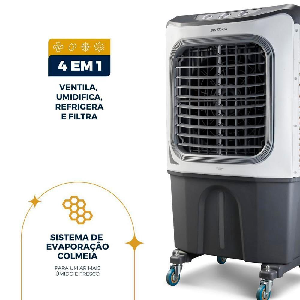 Climatizador de Ar Britânia BCL70 4 em 1 Frio com 3 Velocidades e 250W - Cinza e Branco - 6