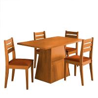 Mesa de Jantar Retangular Dobuê Dakar com 4 Cadeiras Estofadas Revestidas em Suede - 2