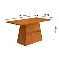 Mesa de Jantar Retangular Dobue Dakar com 6 cadeiras estofadas – 80cm de largura - 6