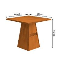 Mesa de Jantar Quadrada Dobuê Dakar com 4 Cadeiras Estofadas Revestidas em Suede - 6