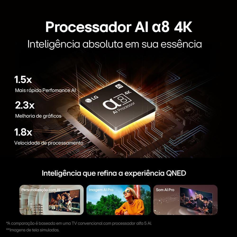 Smart TV 4K 75" LG QNED 75QNED85T com Processador a8 AI, Painel 120Hz, Quantum Dot Nanocell, Design Super Slim, FreeSync e webOS 24 - 6