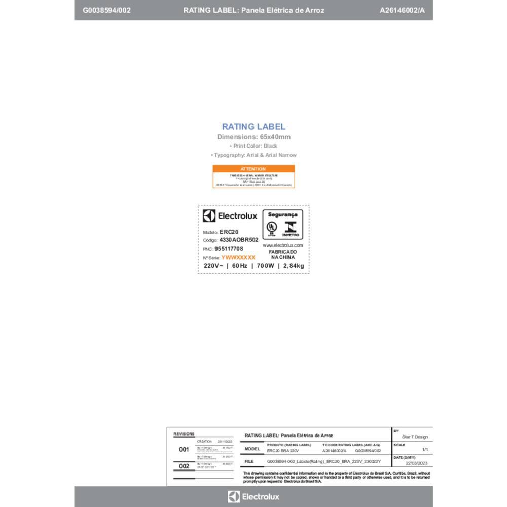 Panela Elétrica de Arroz Electrolux Efficient ERC20 por Rita Lobo com Trava de Segurança 3,5L – Inox e Preta - 9