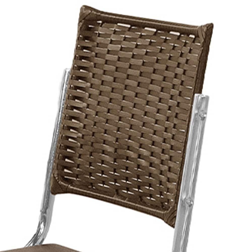 Cadeira de Jantar Aço Nobre Kansas com Encosto em Junco e Assento Estofado Revestido em Suede - 2