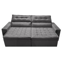 Sofá 4 Lugares Cama inBox Belém Retrátil e Reclinável Revestido em Suede Velusoft - 230cm de largura - 2