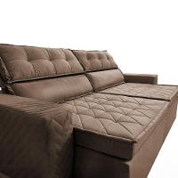 Sofá 3 Lugares Cama inBox Belém Retrátil e Reclinável Revestido em Suede Velusoft - 200cm de largura