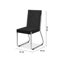 Cadeira de Jantar Aço Nobre Liz com Encosto e Assento Estofados Revestidos em Suede - 3