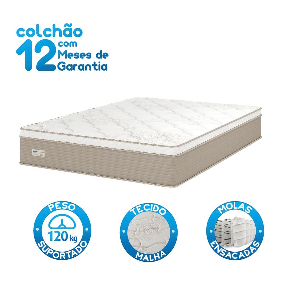 Colchão Casal Umaflex Milão com Euro Pillow e Molas Ensacadas 30x138x188 – Bege/Branco - 3