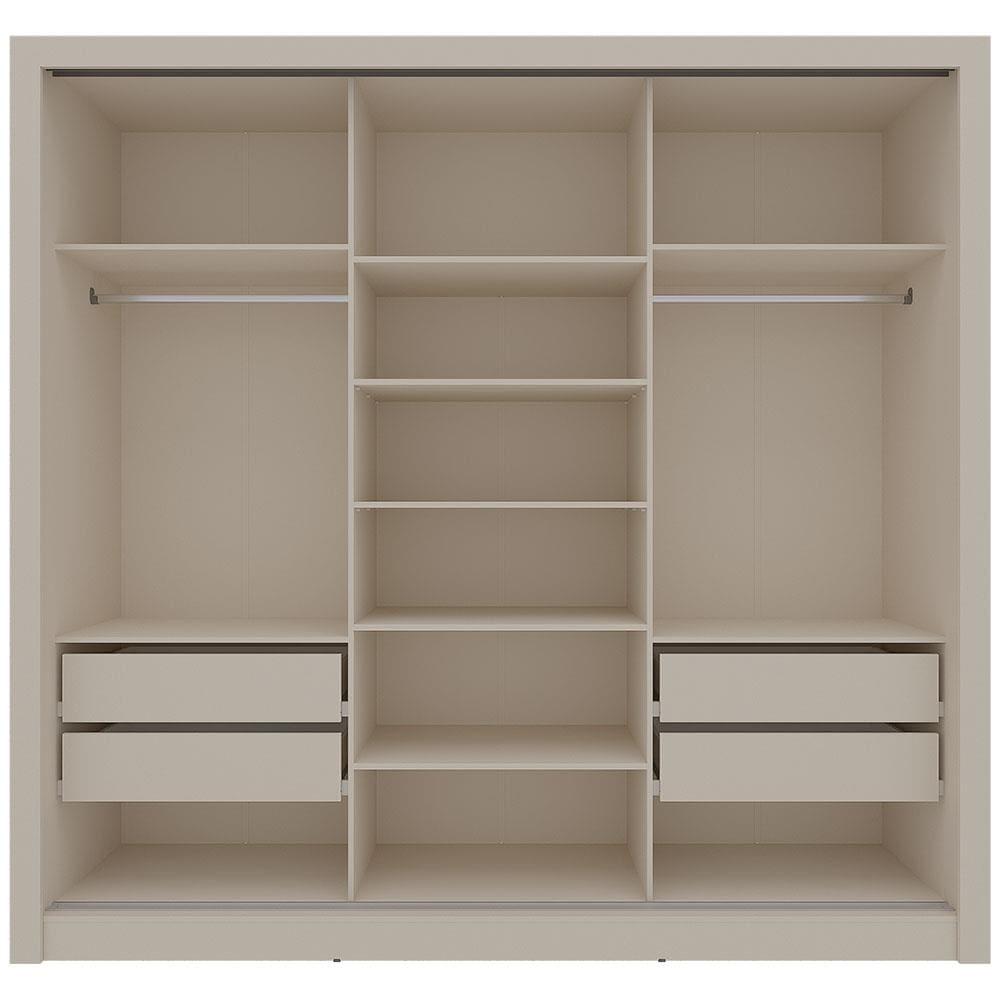 Guarda-Roupa Casal Bartira Village com 3 Portas, 4 Gavetas, Espelho e 243,1 cm de Largura - 7