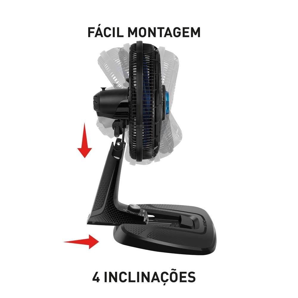 Ventilador de Mesa Arno XTREEM VE95 40cm com 9 pás e 3 velocidades e 160W - Preto / Azul - 3