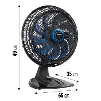 Ventilador de Mesa Arno XTREEM VE95 40cm com 9 pás e 3 velocidades e 160W - Preto / Azul - 9