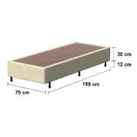 Base Box Queen Size Probel Arezzo Revestido em Tecido Jacquard 30x188x79cm - Bege - 3