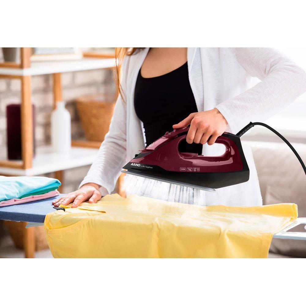 Ferro de Passar a Vapor Arno Ultragliss com Spray e Base Durilium Airglide - Vinho - 8