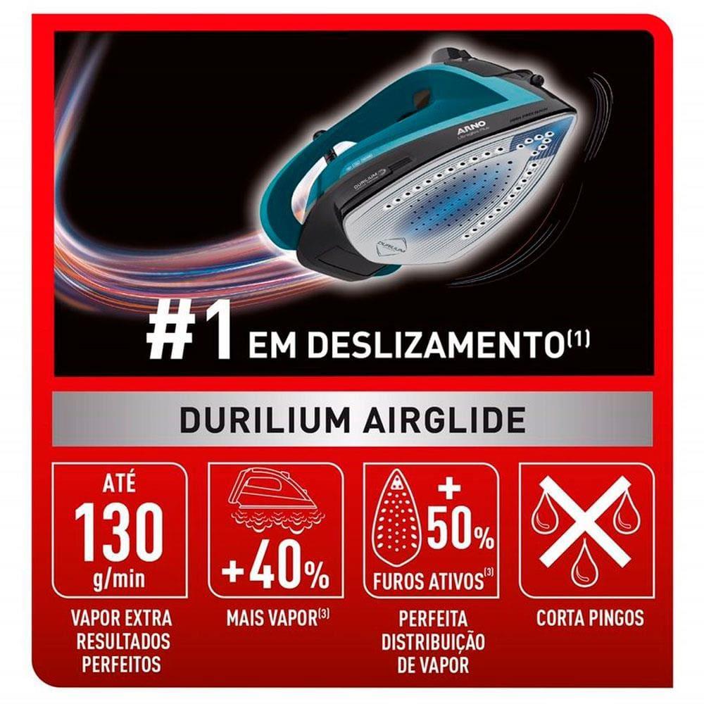 Ferro de Passar a Vapor Arno Ultragliss Plus com Spray e Base Durilium Airglide – Azul - 3