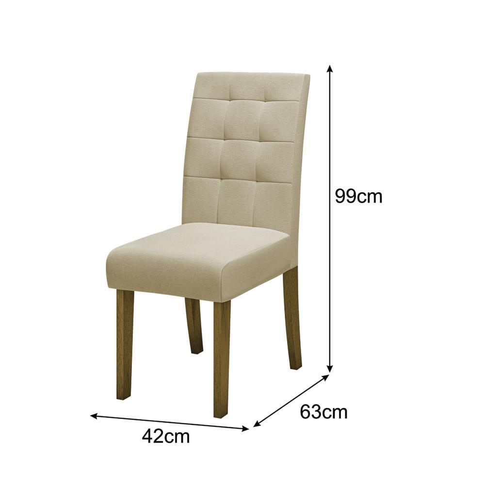 Mesa de Jantar Retangular Dobuê Dubai Light 180x90cm com 6 Cadeiras Estofadas Revestidas em Tecido Veloplus - 6