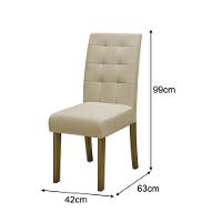 Mesa de Jantar Retangular Dobuê Dubai Light 180x90cm com 6 Cadeiras Estofadas Revestidas em Tecido Veloplus - 6