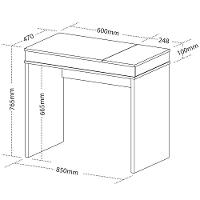 Escrivaninha Artany Mind com Tampo Duplo Basculante - Ipê/Branco - 8