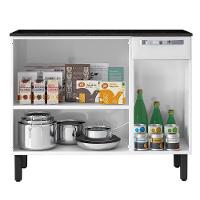 Balcão Itatiaia Rose com 3 Portas e 1 Gaveta - 105 cm de Largura