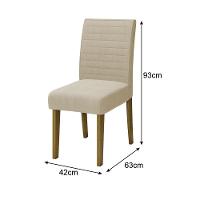 Mesa de Jantar Retangular Dobuê Creta Light 180x90cm com 6 Cadeiras Estofadas Revestidas em Tecido Veloplus - 6