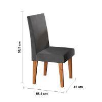 Mesa de Jantar Redonda Viero Criative com 4 Cadeiras Vênus Estofadas e Revestidas