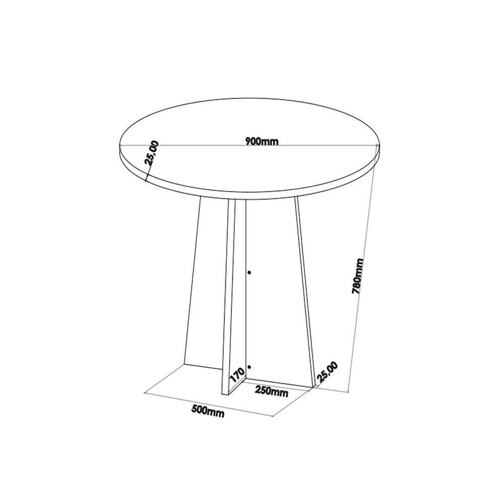 Mesa de Jantar Redonda Viero Criative com 4 Cadeiras Vênus Estofadas e Revestidas - 5