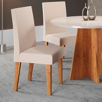 Mesa de Jantar Redonda Viero Criative com 4 Cadeiras Vênus Estofadas e Revestidas - 2