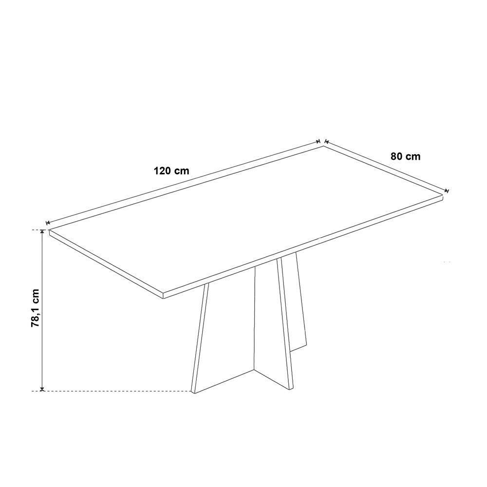 Mesa de Jantar Retangular Viero Vivere com 4 Cadeiras Roma Estofadas e Revestidas - 5