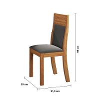 Mesa de Jantar Retangular Viero Vivere com 4 Cadeiras Roma Estofadas e Revestidas