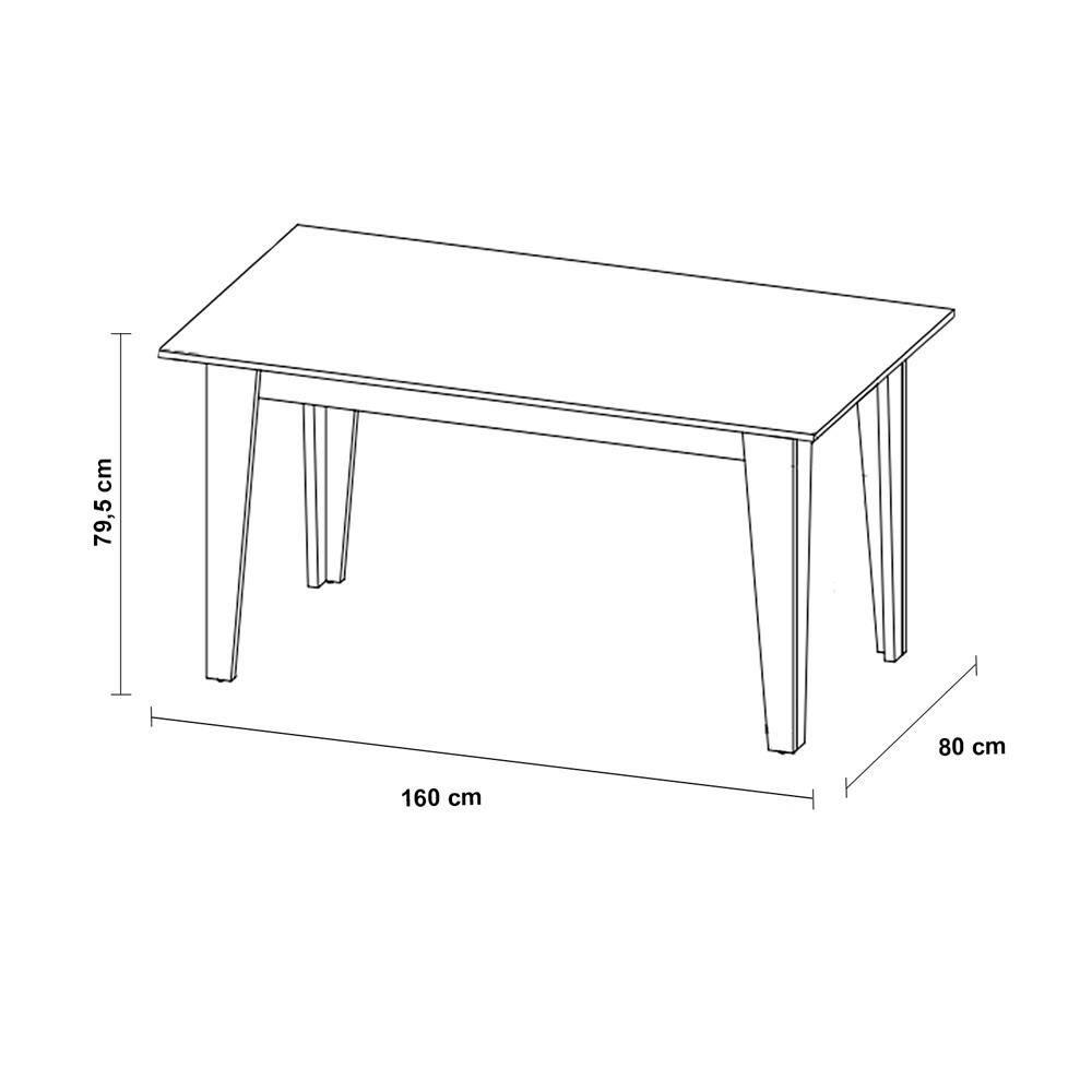 Mesa de Jantar Retangular Viero Milão com 6 Cadeiras Vênus Estofadas e Revestidas - 5