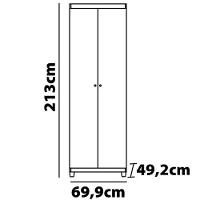Armário Multiuso Bartira Gigante com 2 Portas e 5 Prateleiras - Branco Fosco - 5