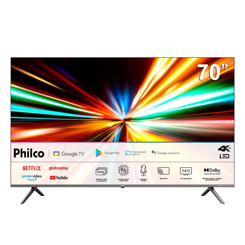 Smart TV LED 70" Ultra HD Philco 4K PTV70G2SGSGB Google TV com HDMI, USB, Wi-Fi, Dolby Atmos, Dolby Vision e Chromecast integrado - 1