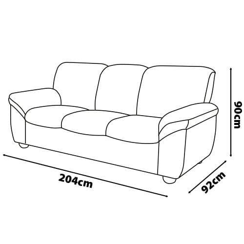 Sofá de 3 Lugares Linoforte Stillus II com 204 cm de Largura e Revestido em Tecido Suede - 3