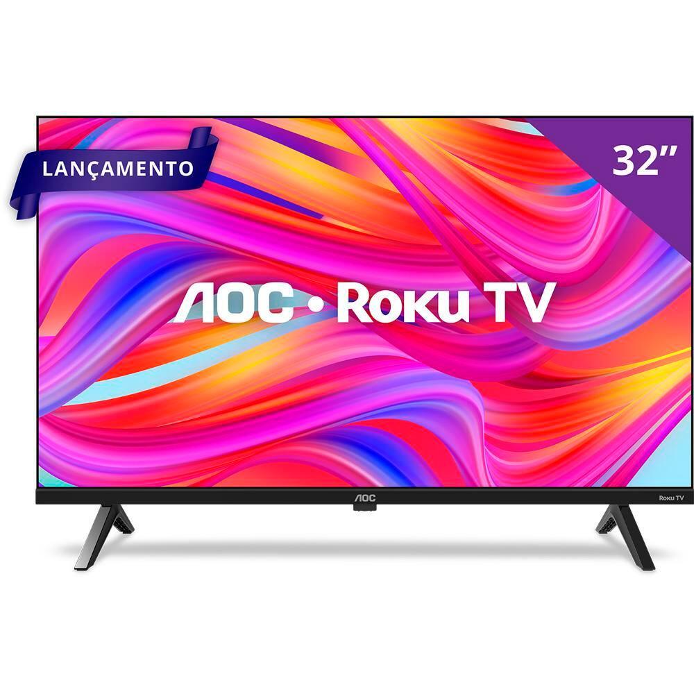 Smart TV 32" HD AOC 32S5045/78G com Roku TV, Comando de Voz, HDMI, USB Wi-Fi e Conversor Digital - 1