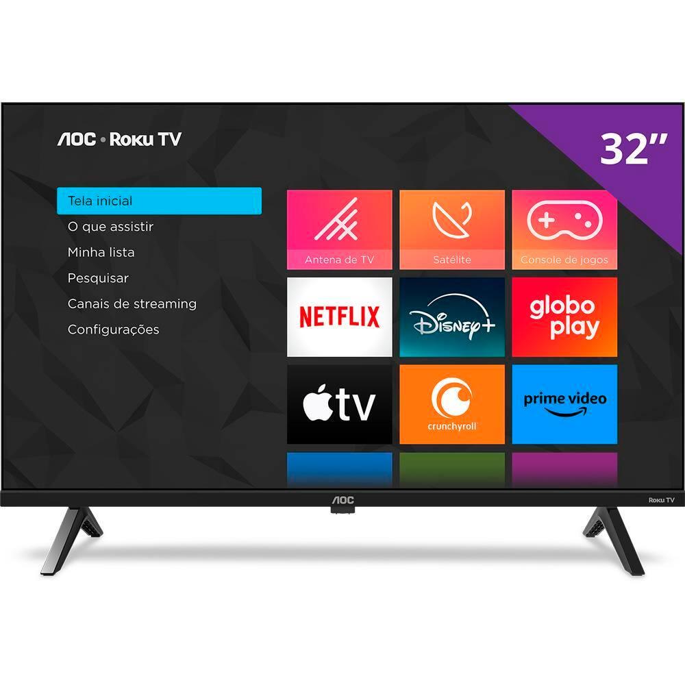 Smart TV 32" HD AOC 32S5045/78G com Roku TV, Comando de Voz, HDMI, USB Wi-Fi e Conversor Digital - 2
