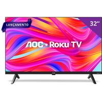 Smart TV 32" HD AOC 32S5045/78G com Roku TV, Comando de Voz, HDMI, USB Wi-Fi e Conversor Digital - 1