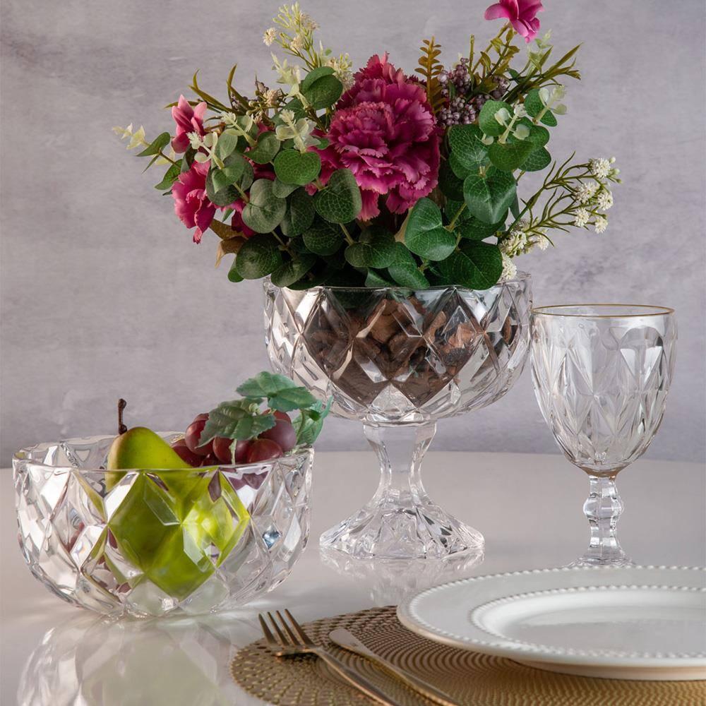 Centro de Mesa Lyor em Cristal com Pé Deli Diamond – 18x18cm - 3