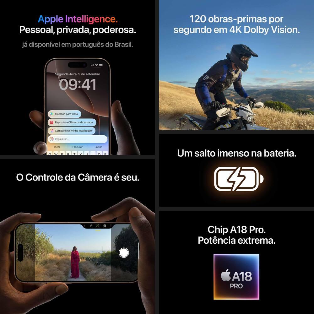 Apple iPhone 16 Pro 128GB 6,3" 48MP Titânio Natural - 17