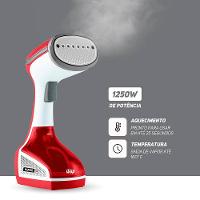 Vaporizador Portátil WAP Wapore Fast 1250 para Desamassar e Higienizar Tecidos 1250W - Branco/Vermelho/Cinza - 3