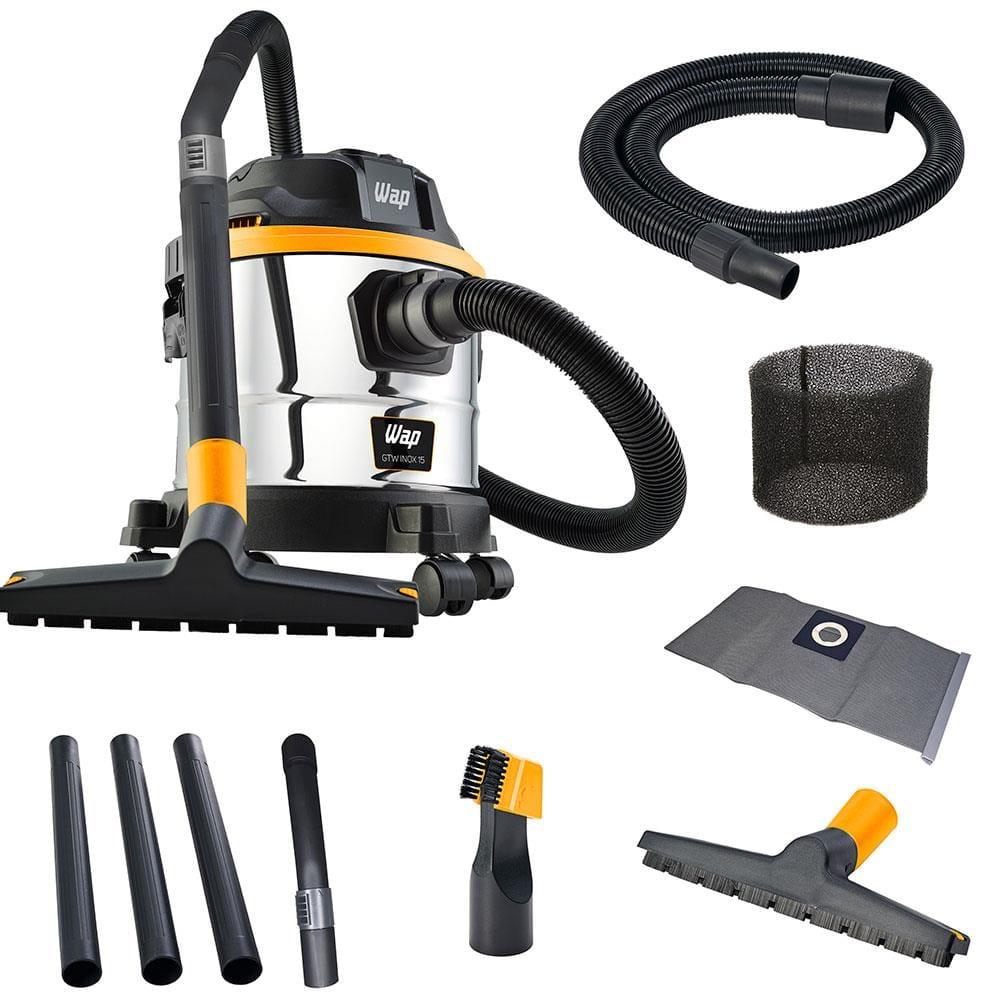 Aspirador de Pó e Água WAP GTW Inox 15 1700W com Bocal de Sopro - Preto/Amarelo - 2
