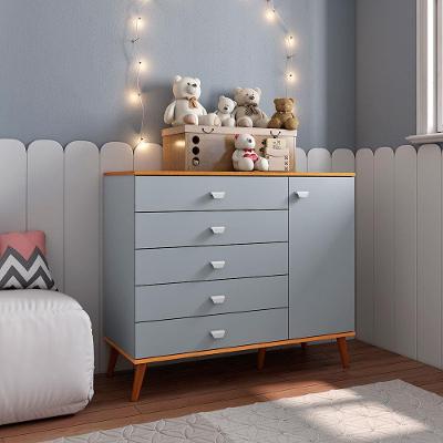 Cômoda Infantil Bartira Ternura com 5 Gavetas e 1 Porta - 106,8cm de largura