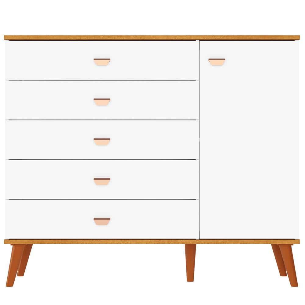 Cômoda Infantil Bartira Ternura com 5 Gavetas e 1 Porta - 106,8cm de largura - 2