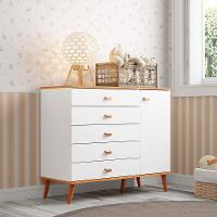 Cômoda Infantil Bartira Ternura com 5 Gavetas e 1 Porta - 106,8cm de largura - 1