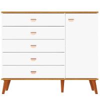 Cômoda Infantil Bartira Ternura com 5 Gavetas e 1 Porta - 106,8cm de largura - 2