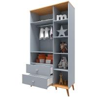 Guarda-Roupa Infantil Bartira Ternura com 5 Nichos, 2 Portas, 2 Gavetas - 106,8 cm de largura