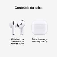 Apple AirPods 4 com Cancelamento Ativo de Ruído - Branco - 9