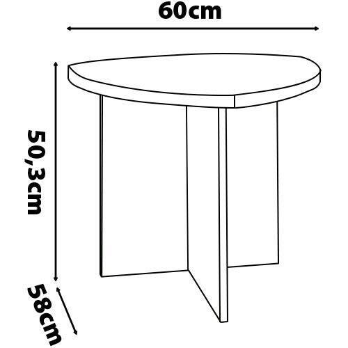 Mesa de Centro Artely Delta com Tampo de 60x58 cm - Off White - 7