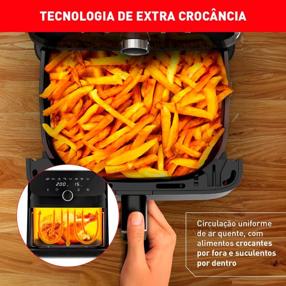 Fritadeira Elétrica Sem Óleo Air Fryer Arno AFD7 7,5L Mega Digital – Inox/Preta - 8
