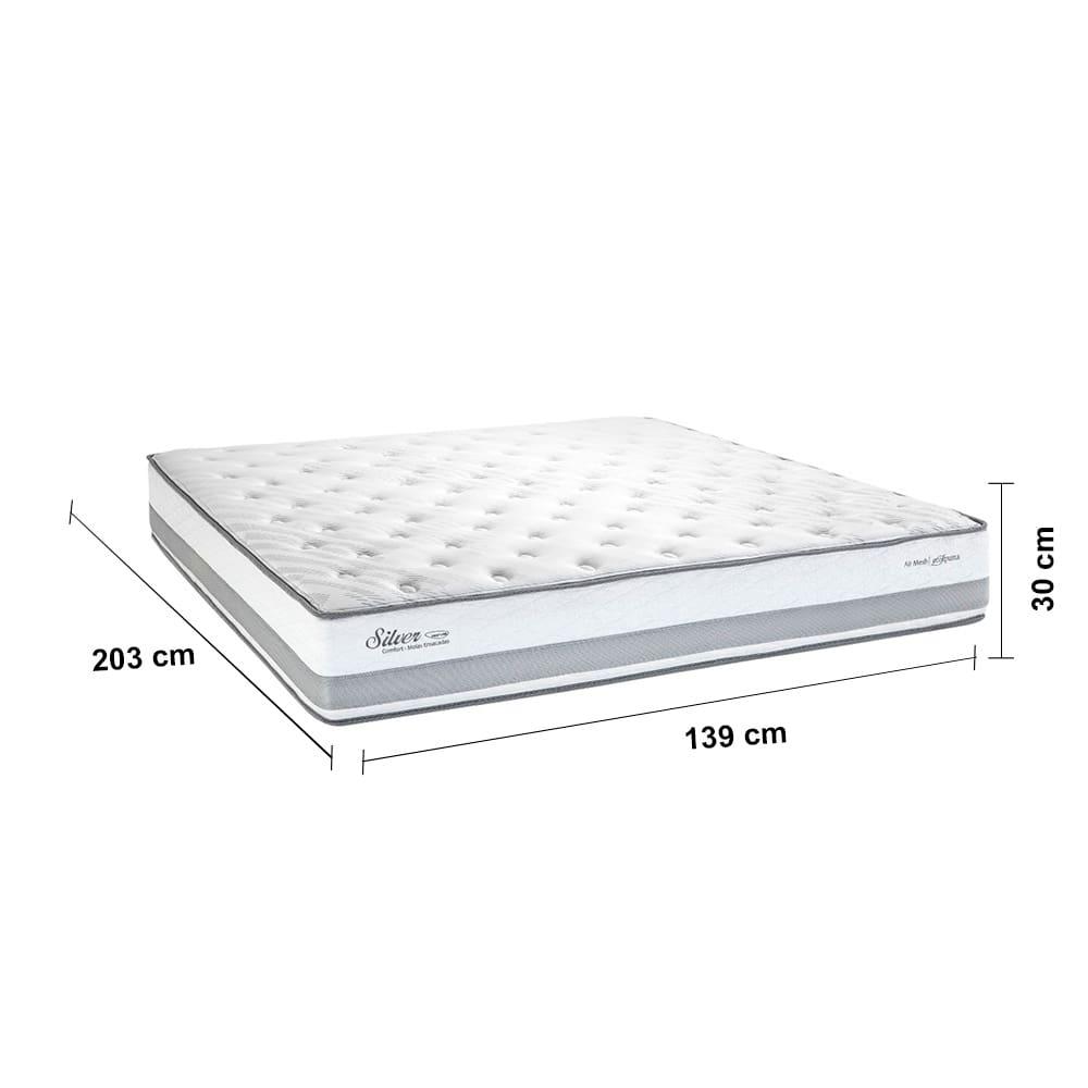 Colchão King Size Herval Silver com Pillow Top e Molas Ensacadas 30x139x203cm - Cinza - 5